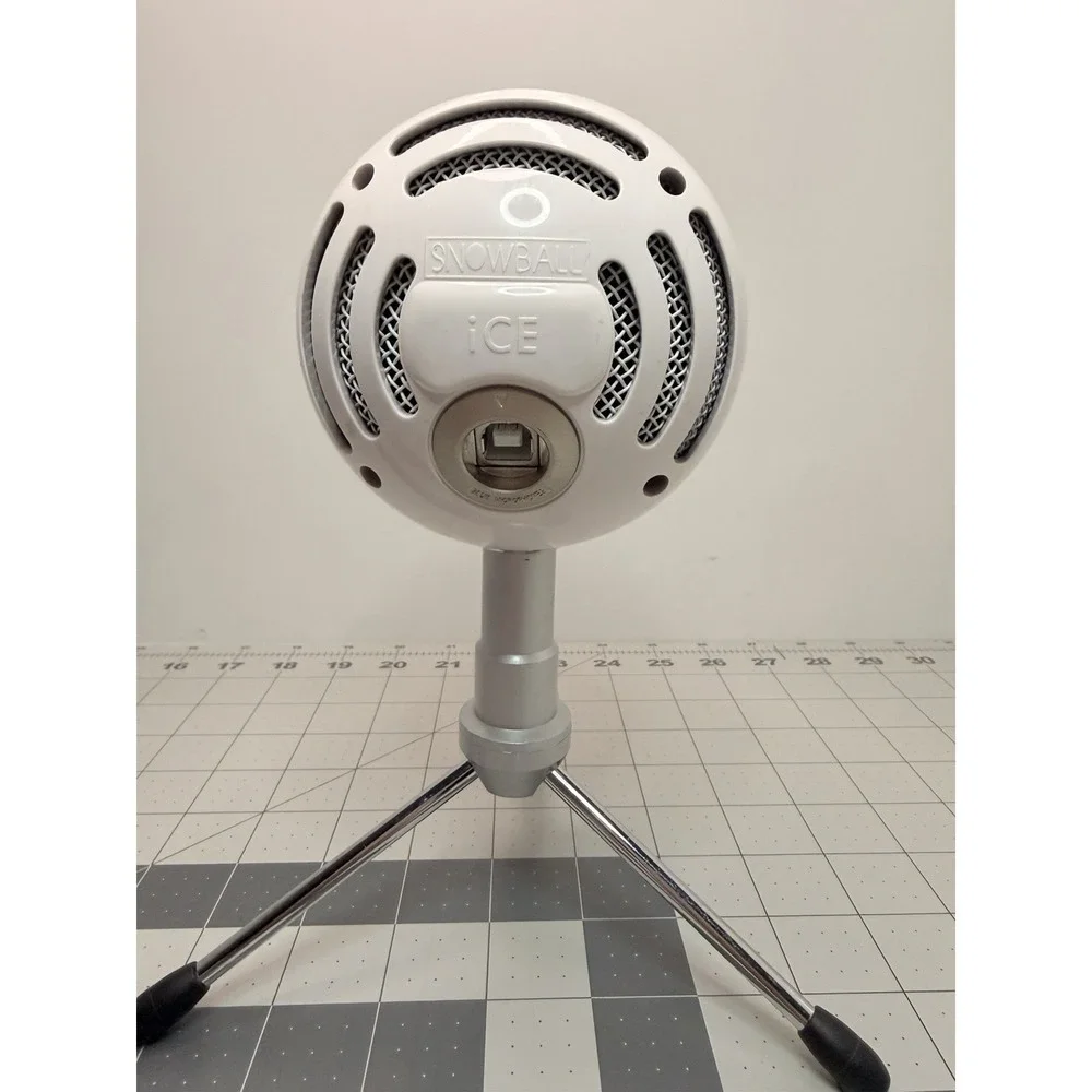 Blue Snowball iCE Condenser Microphone White with Desktop Stand - Untested